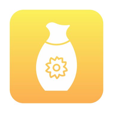 Vektör illüstrasyonu, sakeli kavanoz ikonu, Japon geleneksel alkol içeceği. 