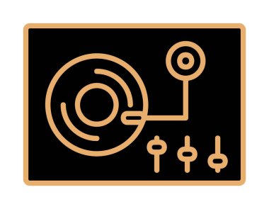 Basit vinil oynatıcı Turntable simgesi, vektör illüstrasyonu