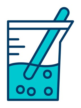 Beaker modern simgesinin vektör illüstrasyonu                          