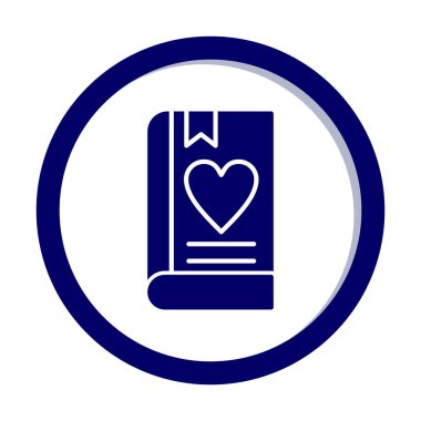 Yer imi simgesi olan aşk kitabı, basit vektör illüstrasyonu 