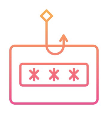 E- posta phishing satır simgesi. Mobil konsept ve web tasarımı için posta dolandırıcılığı stili işareti. Sembol, logo çizimi. Vektör grafikleri