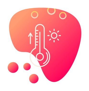 Termometre web simgesi, vektör çizim 