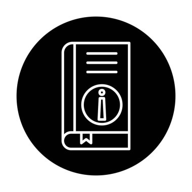 Basit Kitap Bilgileri simgesi, vektör illüstrasyonu