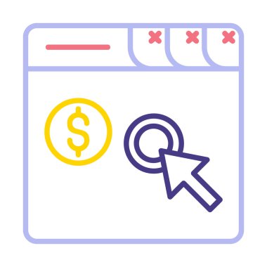 Her Tıklama simgesine Öde, vektör illüstrasyonu