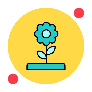  düz çiçek vektör simgesi. dizayn