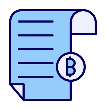 Bitcoin imzalı fatura simgesinin vektör illüstrasyonu 