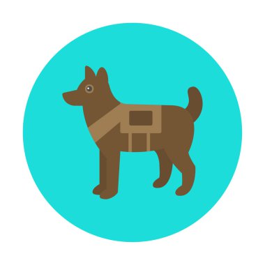 Askeri Köpek simgesi vektör illüstrasyonu