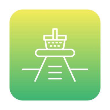 Piknik ikonunda yiyecek içeren sepetin vektör illüstrasyonu 