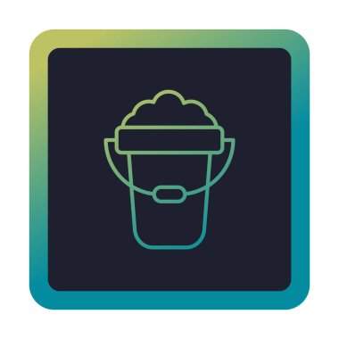 Köpük simgesi olan kova, vektör illüstrasyonu  