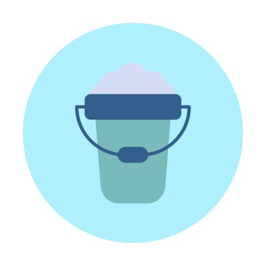 Köpük simgesi olan kova, vektör illüstrasyonu  