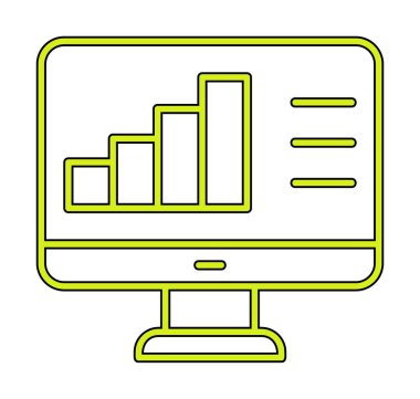 Basit Bilgisayar İzleme Veri Analizi simgesi, vektör illüstrasyonu