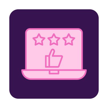 Geri besleme vektörü glifin düz simgesi. İyi İnceleme konsepti                    