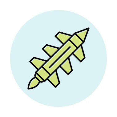 Füze roket ikonu vektör çizimi