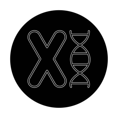 düz Kromozom ikon vektör illüstrasyon tasarımı