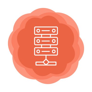 Ağ sunucu simgesinin vektör illüstrasyonu 