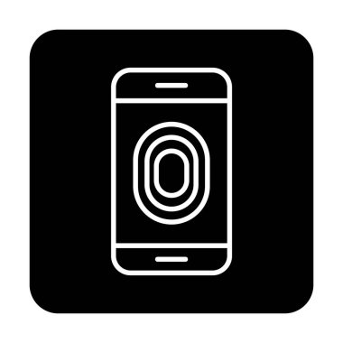 Kilitlenmemiş Parmak izi vektör simgesi olan telefon