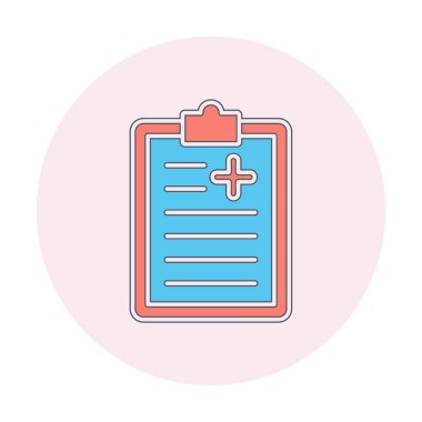 Tıbbi pano simgesi. Web için Tıbbi Rapor vektör simgesinin özet çizimi               