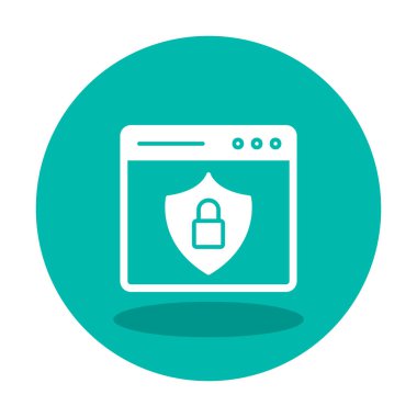 Basit Web Güvenlik simgesi, vektör illüstrasyonu