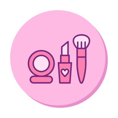 Makyaj araçları web simgesi, vektör illüstrasyonu