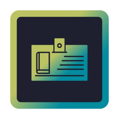 Kütüphane kartı simgesi, vektör illüstrasyonu