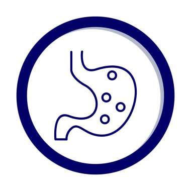 İnsan mide ikonu. Beyaz arkaplanda izole edilmiş web tasarımı için İnsan mide vektörü simgesi