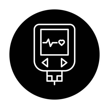 düz Glucometer ikon vektör illüstrasyon tasarımı