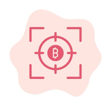 Bitcoin ve hedef. Web simgesi illüstrasyonu