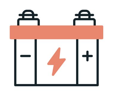 Basit Araba aküsü vektör illüstrasyonu