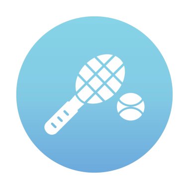 Tenis topu ve raket hattı biçim vektör tasarımı                  