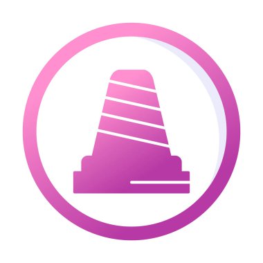 Trafik konisi vektör simgesi basit vektör illüstrasyonu