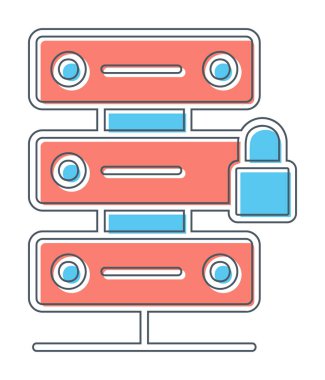 Sunucu vektör illüstrasyonunu kilitle