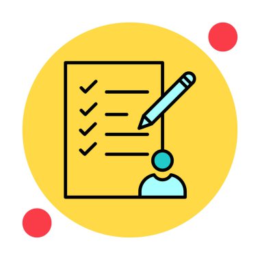 Kontrol listesi düz simgesi, vektör illüstrasyonu 