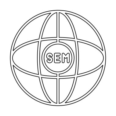 Basit düz küre ve Sem simgesi illüstrasyonu