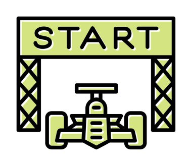 simgeyi başlat. Web için Irk vektör simgesinin başlatılmasının basit bir gösterimi.                                