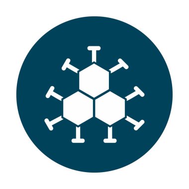 Basit molekül simgesi, vektör illüstrasyonu