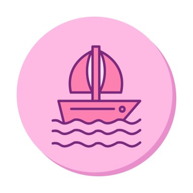 Basit tekne simgesi, vektör illüstrasyonu