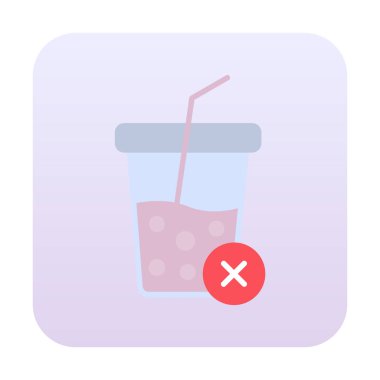 Basit, alkolsüz içecek simgesi, vektör illüstrasyonu