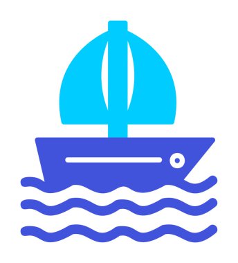 Basit tekne simgesi, vektör illüstrasyonu