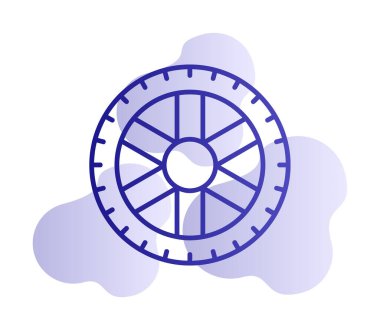 Lastik yassı vektör simgesi beyaz arkaplanda izole edildi