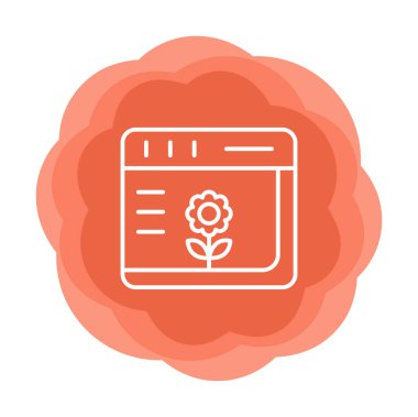 Basit Web Tarayıcı simgesi, vektör illüstrasyonu