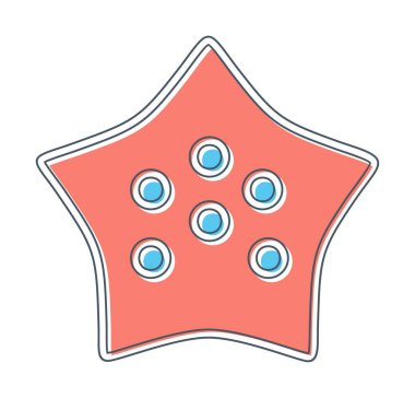 denizyıldızı düz ikon vektör çizimi 