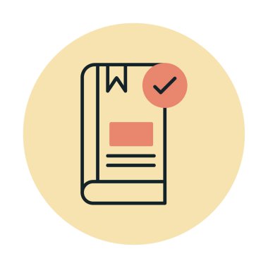  Kitap Denetimi İşaretleme simgesi, vektör illüstrasyonu   