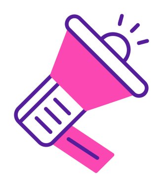 Megafon vektör illüstrasyonlu tanıtım konsepti simgesi