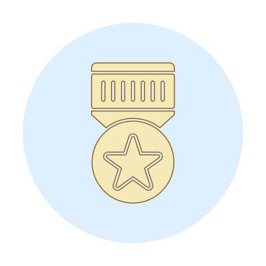 Moda düz renkli madalya ikonu. ödül rozeti