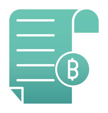 Bitcoin imzalı fatura simgesinin vektör illüstrasyonu 