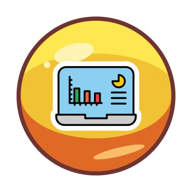 Dizüstü bilgisayar simgesindeki Analizlerin vektör çizimi