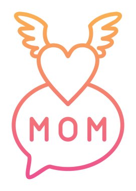 Anneler Günü simgesi, tebrik kartı şablonu, vektör illüstrasyonu