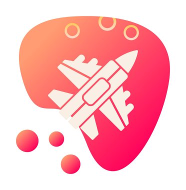 Jet Fighter ikonu. Askeri uçak uçuşu. vektör illüstrasyonu