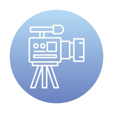 düz kamera ikonu vektör illüstrasyonu