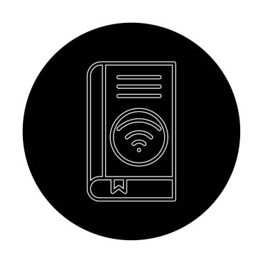 Wifi kitap ikonu vektör illüstrasyonu